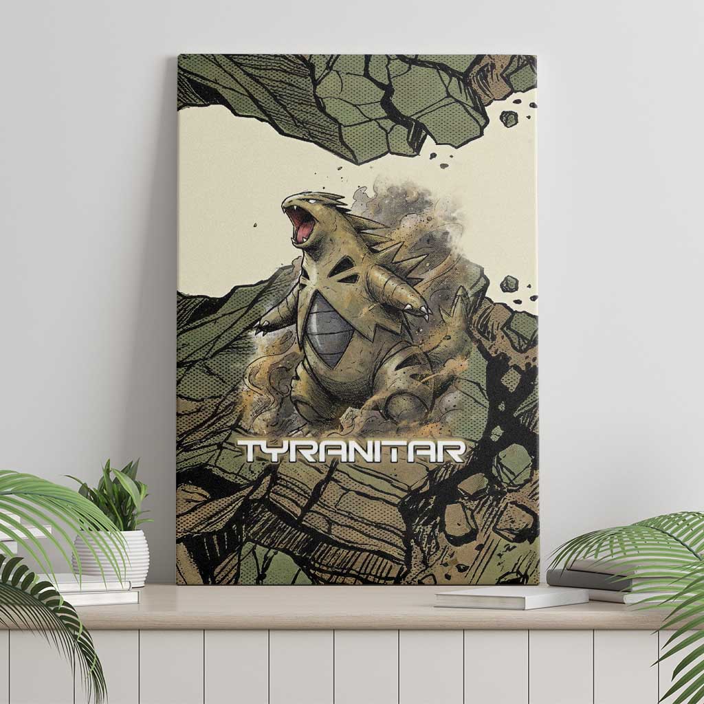 Tyranitar Rock Smash Canvas Wall Art Tyranitar’s Seismic Roar - Monster of the Mountains