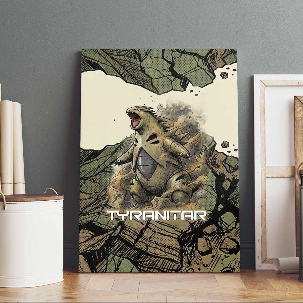 Tyranitar Rock Smash Canvas Wall Art Tyranitar’s Seismic Roar - Monster of the Mountains