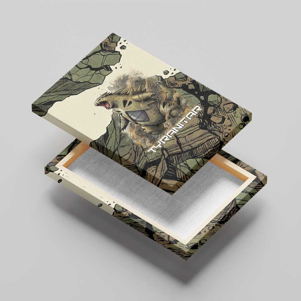 Tyranitar Rock Smash Canvas Wall Art Tyranitar’s Seismic Roar - Monster of the Mountains