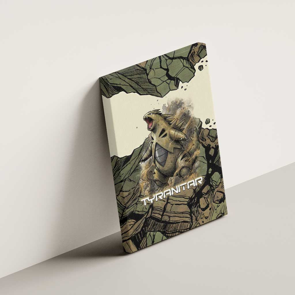 Tyranitar Rock Smash Canvas Wall Art Tyranitar’s Seismic Roar - Monster of the Mountains