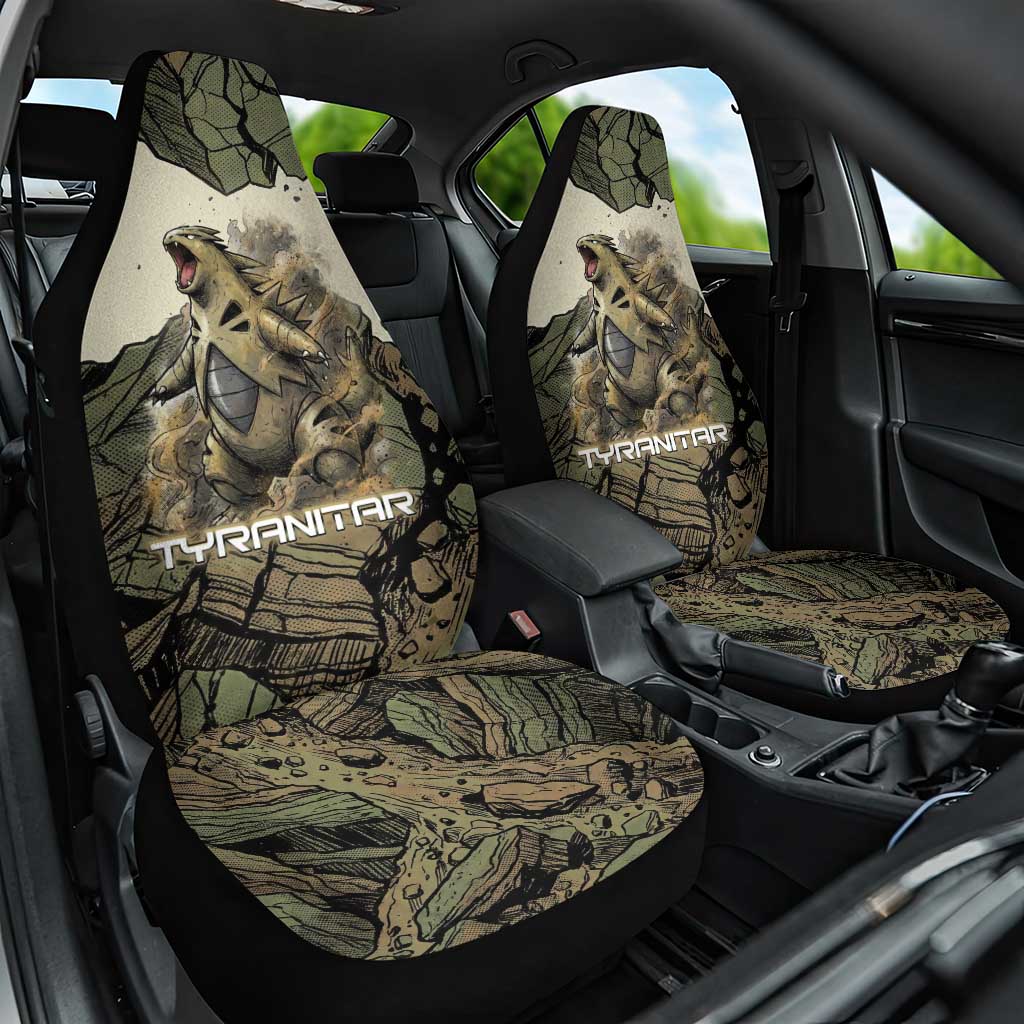 Tyranitar Rock Smash Car Seat Cover Tyranitar’s Seismic Roar - Monster of the Mountains