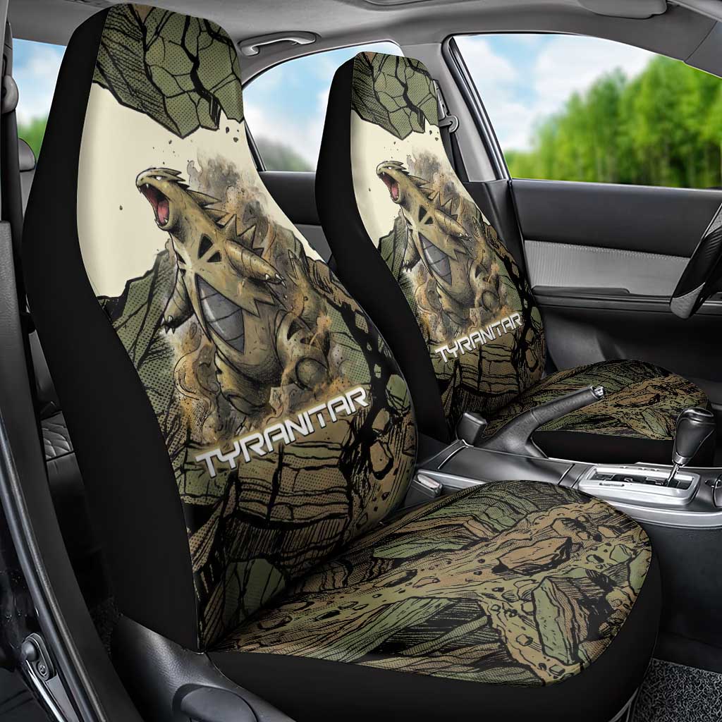 Tyranitar Rock Smash Car Seat Cover Tyranitar’s Seismic Roar - Monster of the Mountains