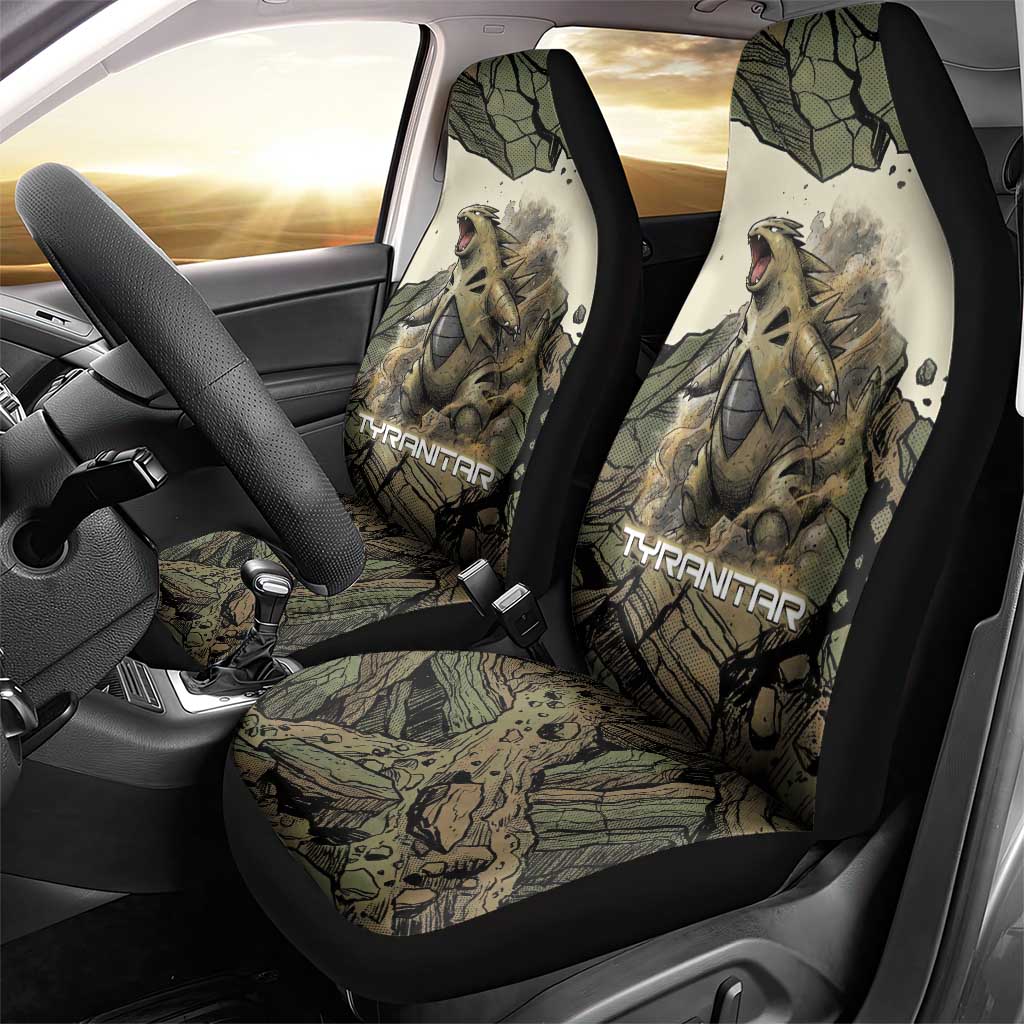 Tyranitar Rock Smash Car Seat Cover Tyranitar’s Seismic Roar - Monster of the Mountains