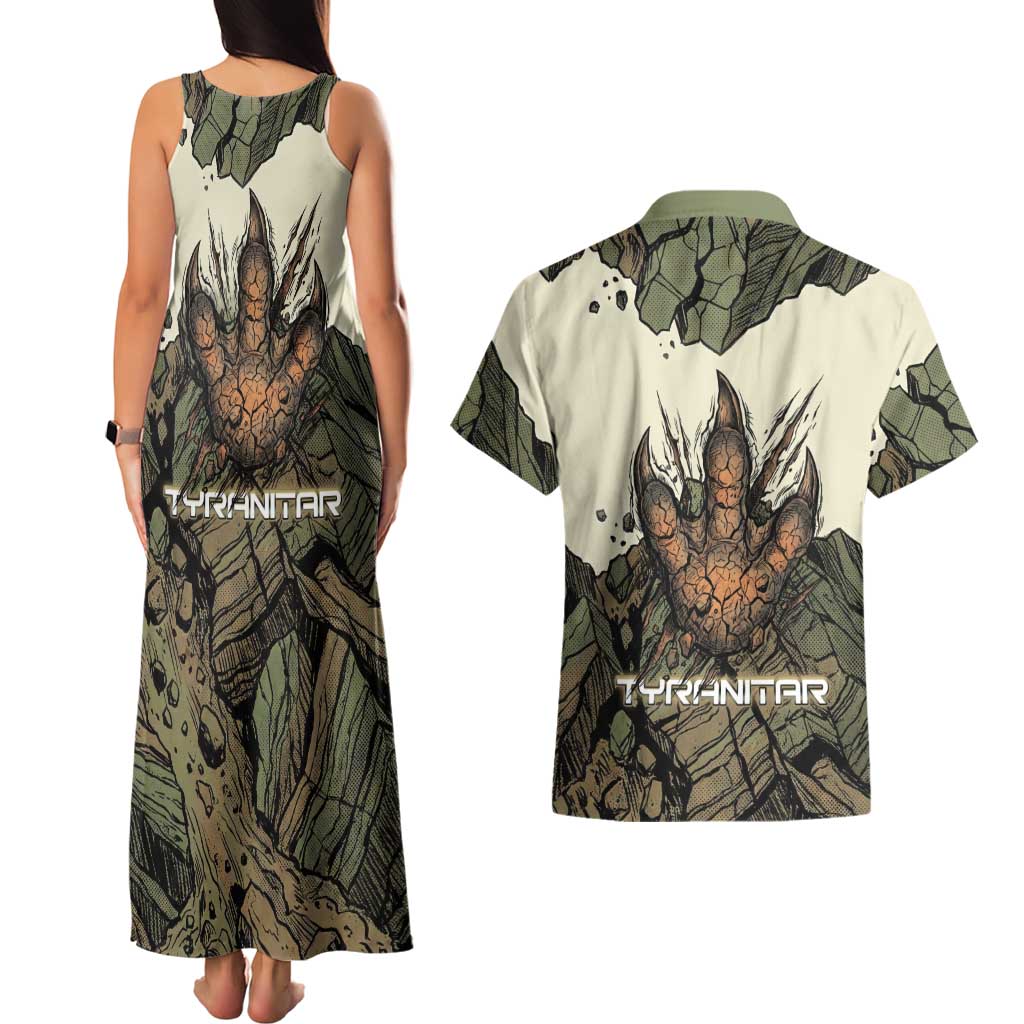 Tyranitar Rock Smash Couples Matching Tank Maxi Dress and Hawaiian Shirt Tyranitar’s Seismic Roar - Monster of the Mountains