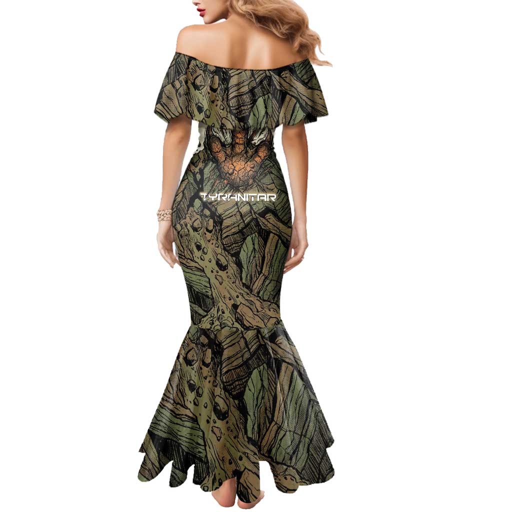 Tyranitar Rock Smash Family Matching Mermaid Dress and Hawaiian Shirt Tyranitar’s Seismic Roar - Monster of the Mountains