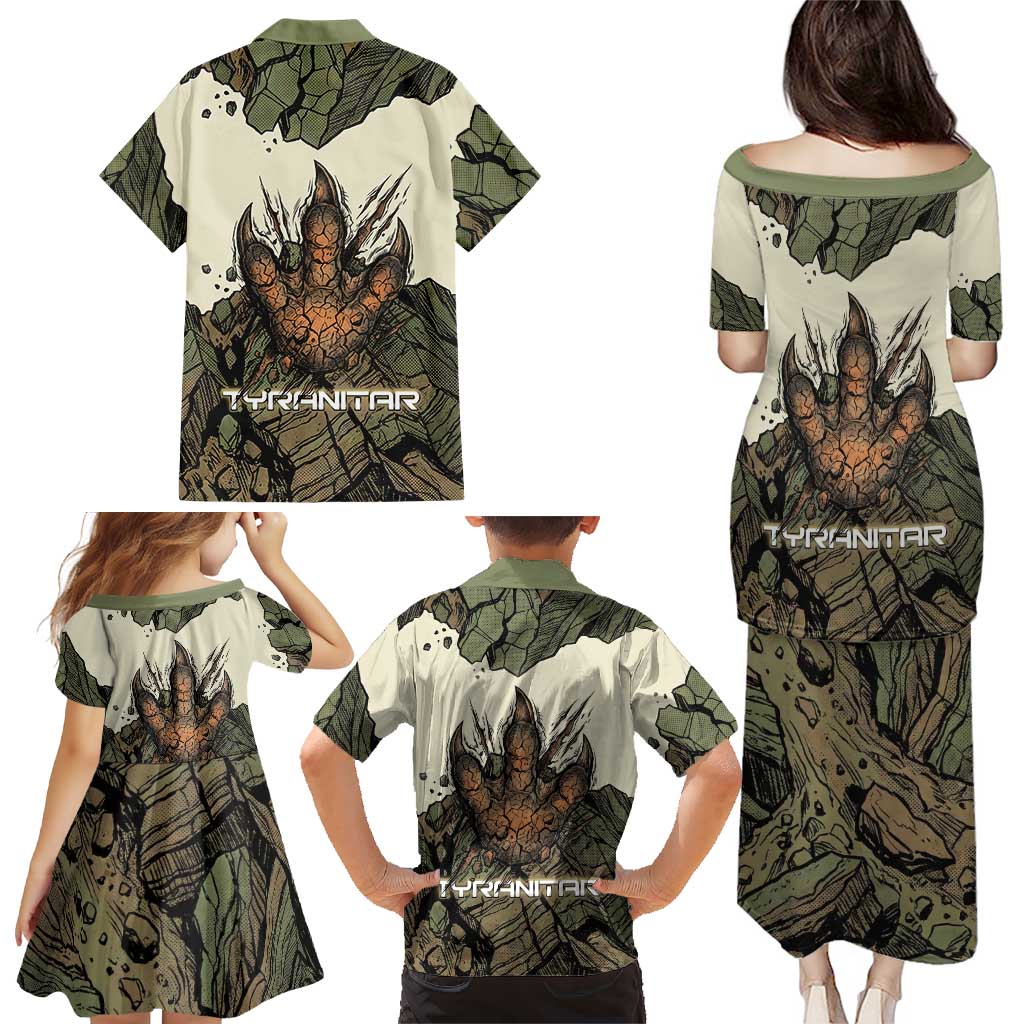 Tyranitar Rock Smash Family Matching Puletasi and Hawaiian Shirt Tyranitar’s Seismic Roar - Monster of the Mountains
