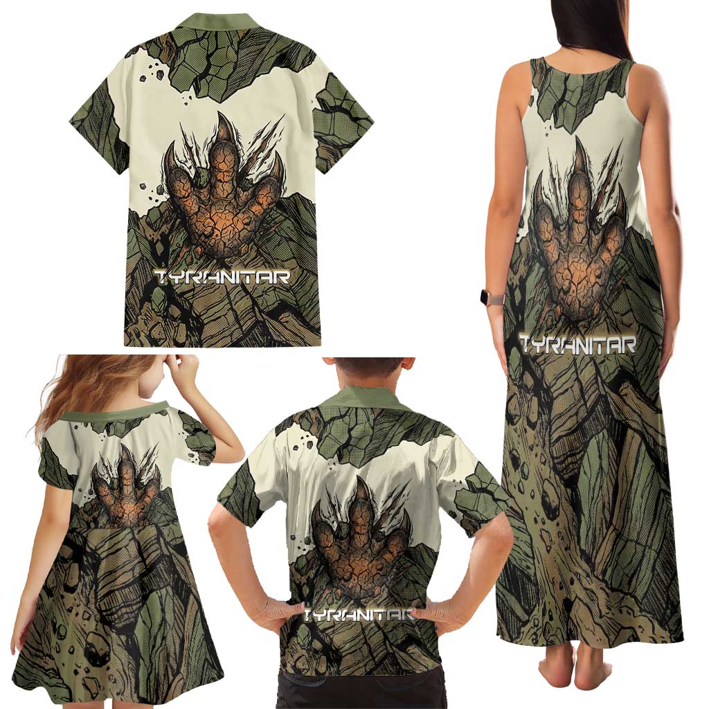 Tyranitar Rock Smash Family Matching Tank Maxi Dress and Hawaiian Shirt Tyranitar’s Seismic Roar - Monster of the Mountains
