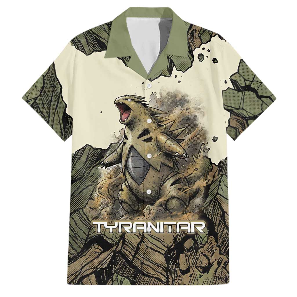 Tyranitar Rock Smash Family Matching Tank Maxi Dress and Hawaiian Shirt Tyranitar’s Seismic Roar - Monster of the Mountains