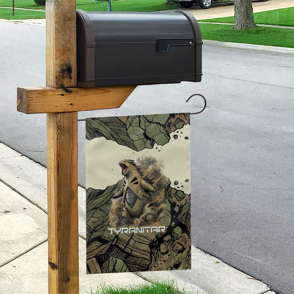 Tyranitar Rock Smash Garden Flag Tyranitar’s Seismic Roar - Monster of the Mountains