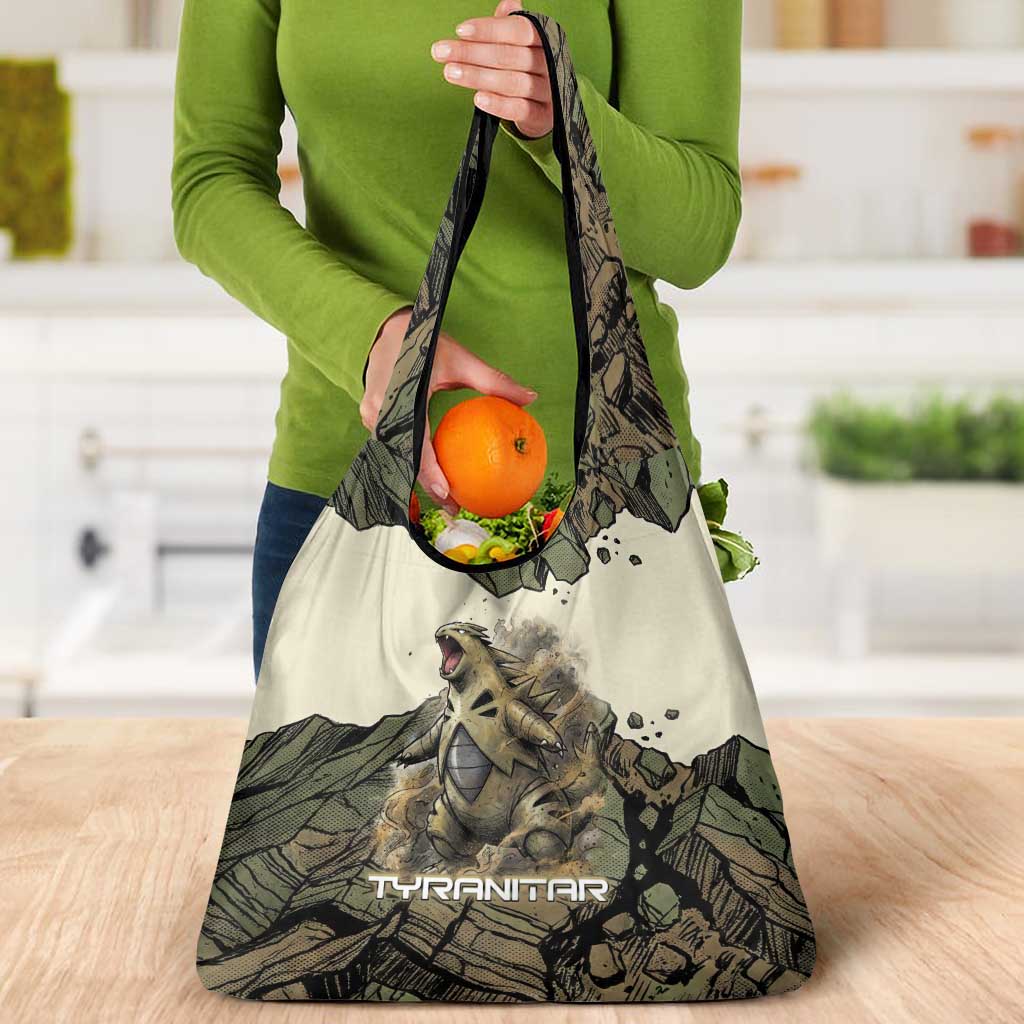 Tyranitar Rock Smash Grocery Bag Tyranitar’s Seismic Roar - Monster of the Mountains