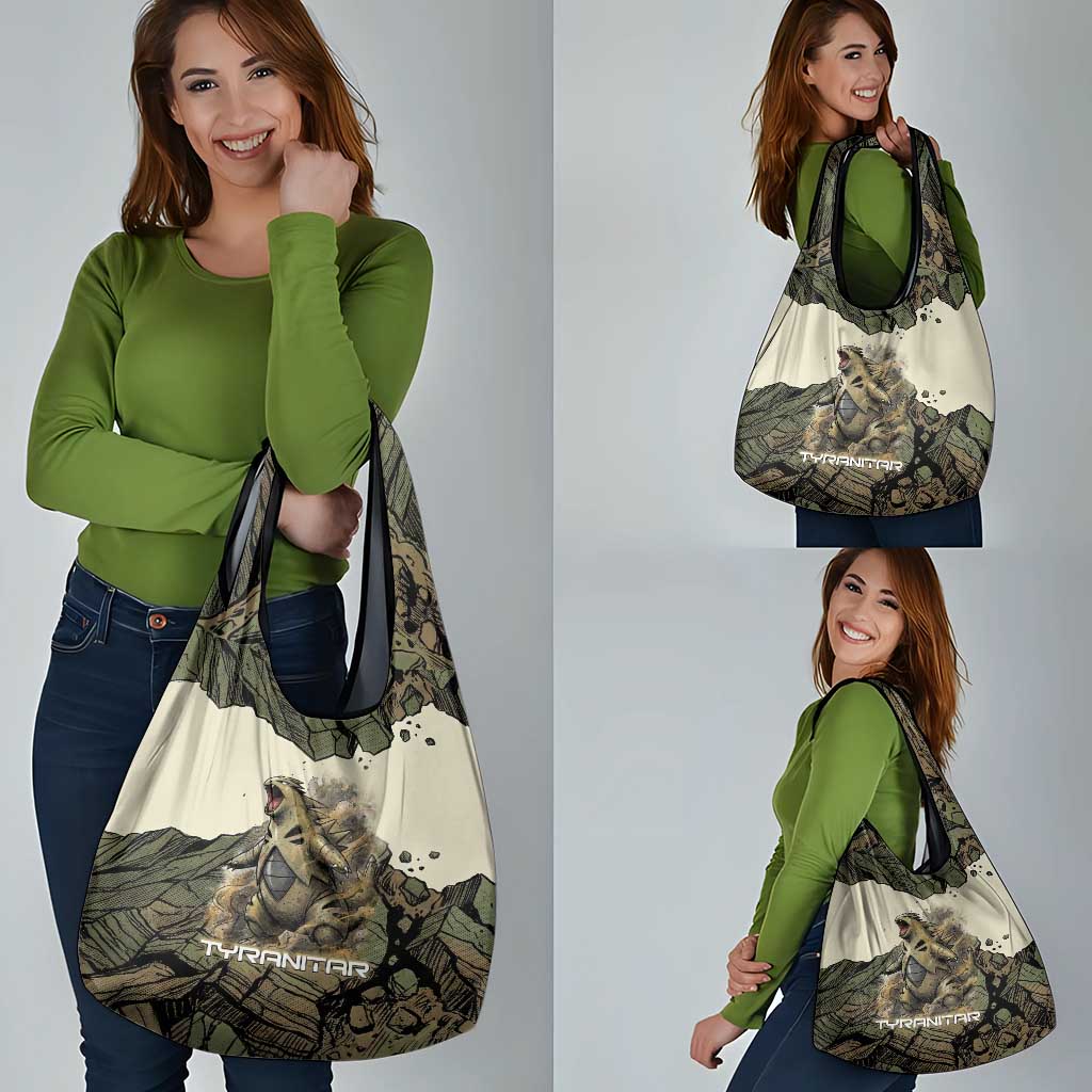 Tyranitar Rock Smash Grocery Bag Tyranitar’s Seismic Roar - Monster of the Mountains