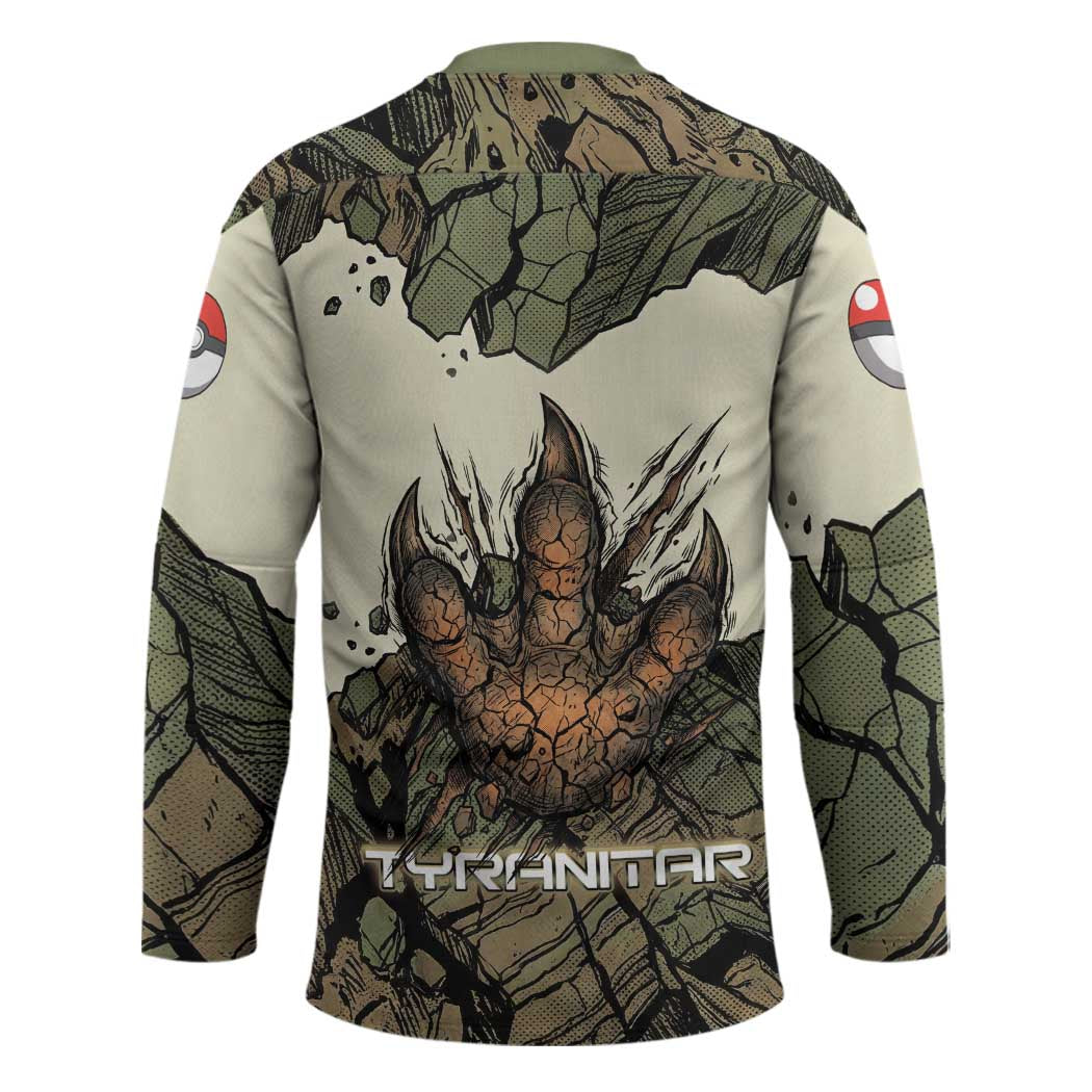 Tyranitar Rock Smash Hockey Jersey Tyranitar’s Seismic Roar - Monster of the Mountains