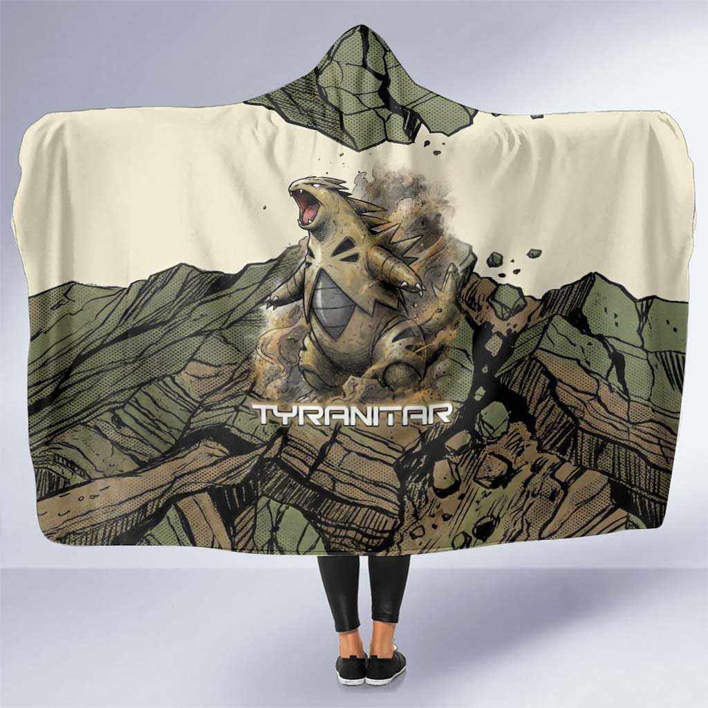 Tyranitar Rock Smash Hooded Blanket Tyranitar’s Seismic Roar - Monster of the Mountains