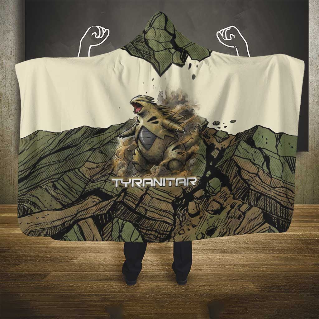 Tyranitar Rock Smash Hooded Blanket Tyranitar’s Seismic Roar - Monster of the Mountains