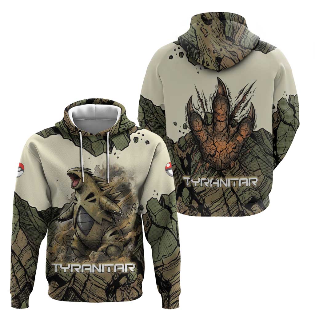 Tyranitar Rock Smash Hoodie Tyranitar’s Seismic Roar - Monster of the Mountains