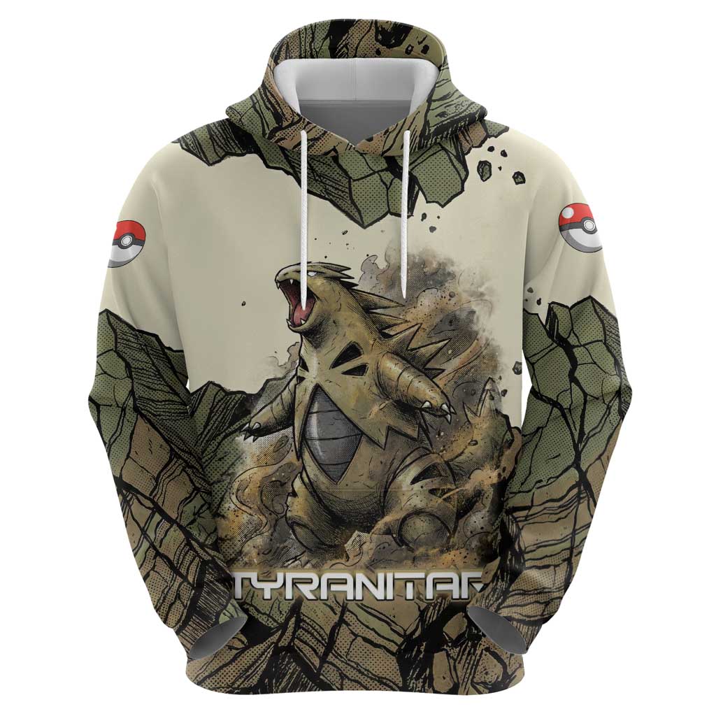 Tyranitar Rock Smash Hoodie Tyranitar’s Seismic Roar - Monster of the Mountains
