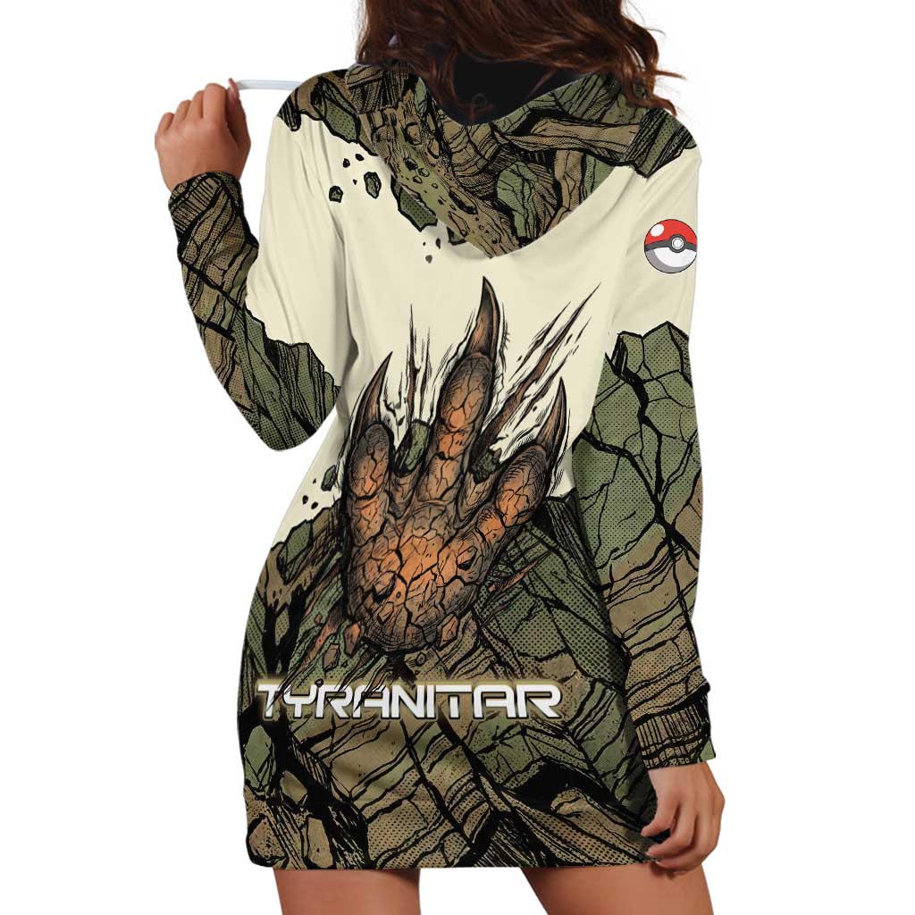 Tyranitar Rock Smash Hoodie Dress Tyranitar’s Seismic Roar - Monster of the Mountains