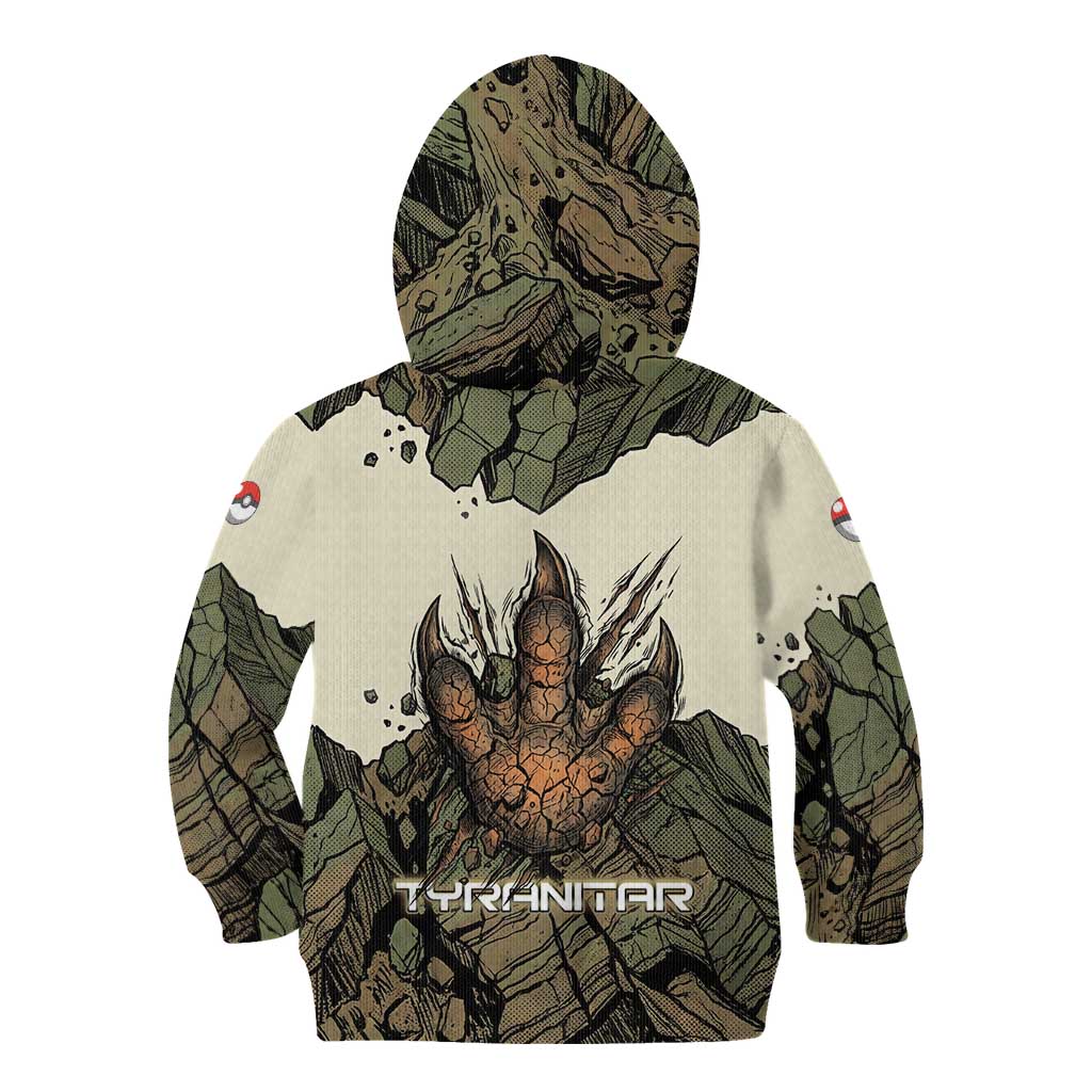 Tyranitar Rock Smash Kid Hoodie Tyranitar’s Seismic Roar - Monster of the Mountains