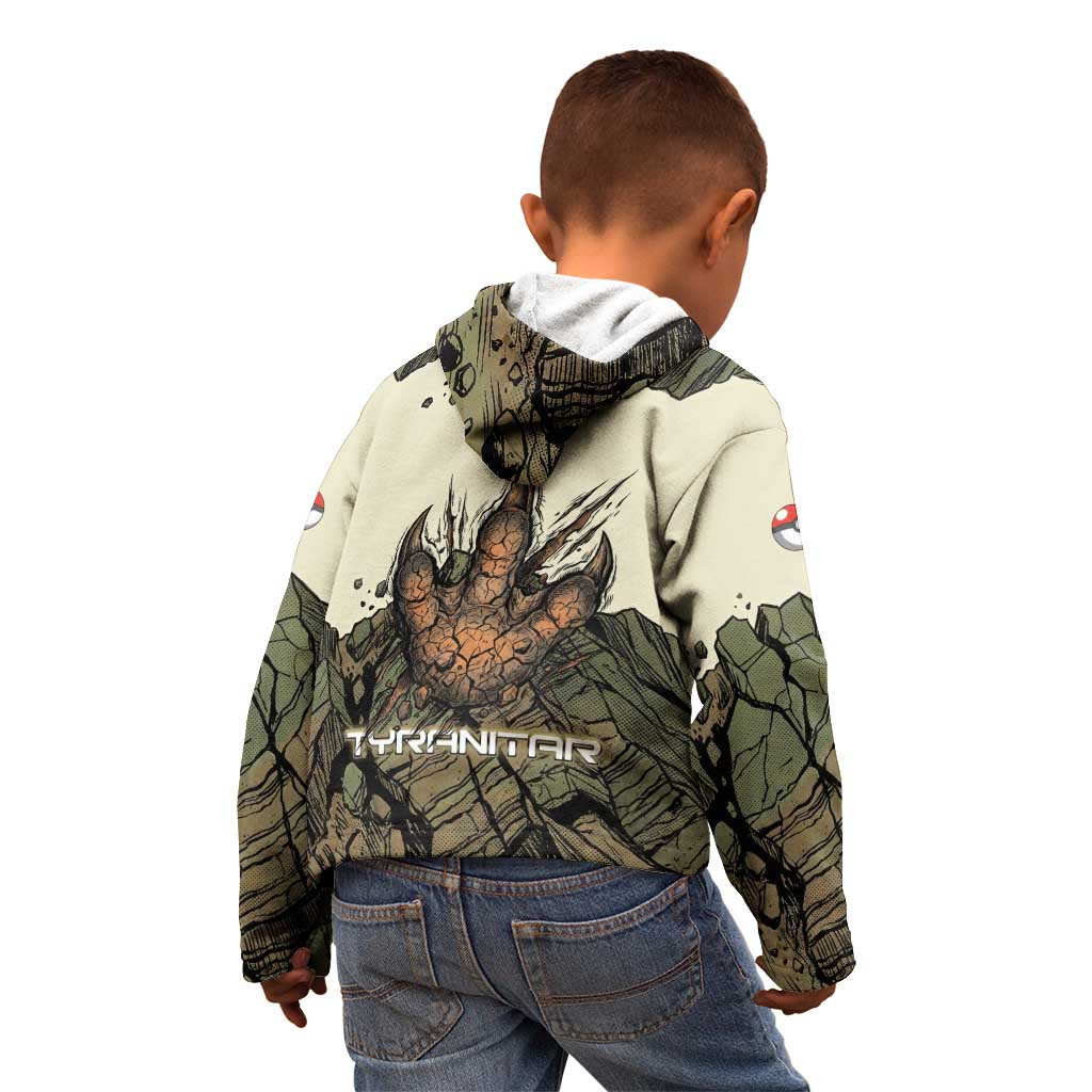 Tyranitar Rock Smash Kid Hoodie Tyranitar’s Seismic Roar - Monster of the Mountains