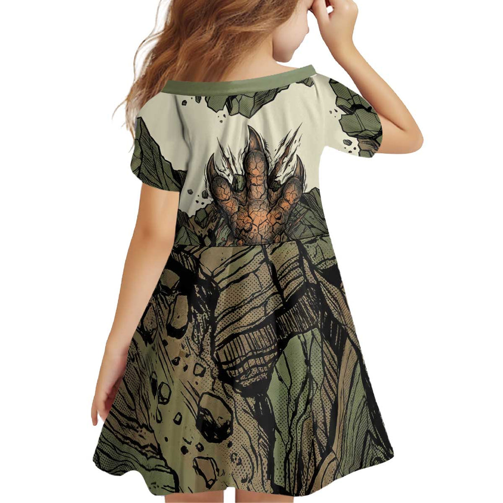 Tyranitar Rock Smash Kid Short Sleeve Dress Tyranitar’s Seismic Roar - Monster of the Mountains
