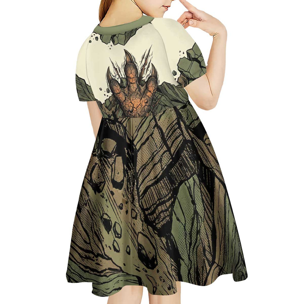 Tyranitar Rock Smash Kid Short Sleeve Dress Tyranitar’s Seismic Roar - Monster of the Mountains