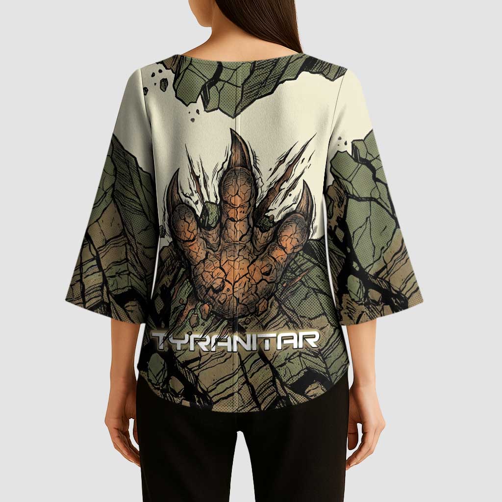 Tyranitar Rock Smash Kimono Sleeve Blouse Tyranitar’s Seismic Roar - Monster of the Mountains