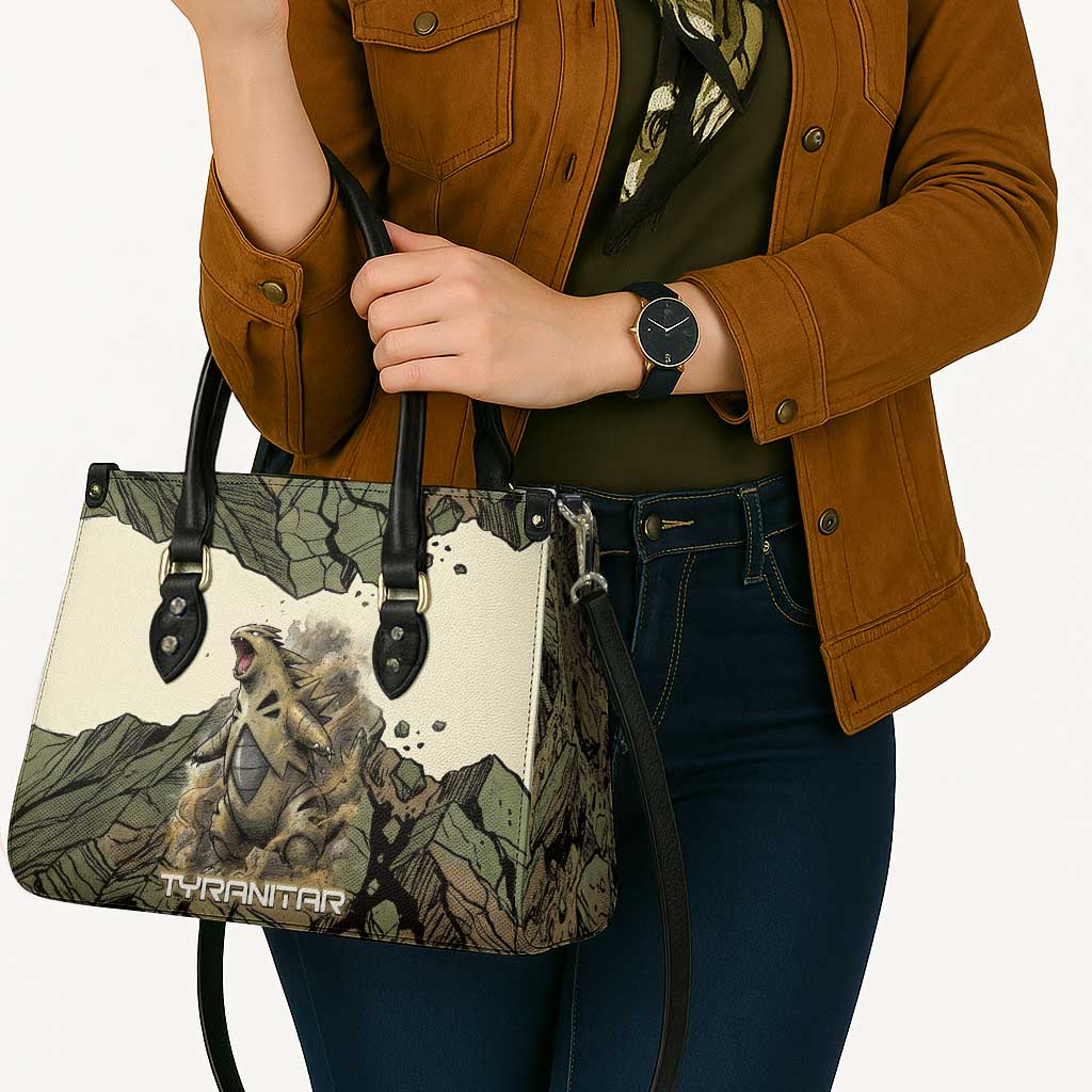 Tyranitar Rock Smash Leather Bag Tyranitar’s Seismic Roar - Monster of the Mountains