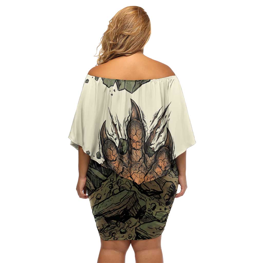 Tyranitar Rock Smash Off Shoulder Short Dress Tyranitar’s Seismic Roar - Monster of the Mountains