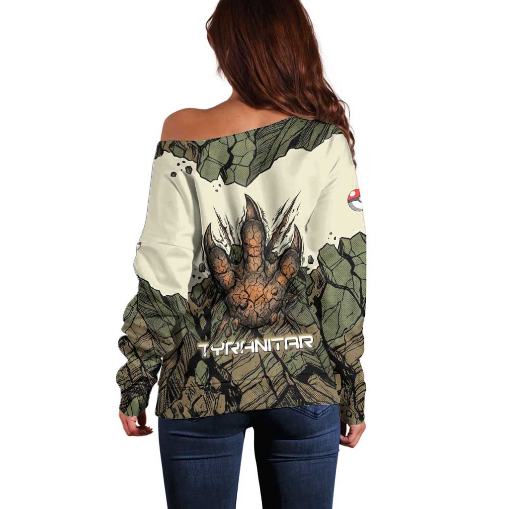 Tyranitar Rock Smash Off Shoulder Sweater Tyranitar’s Seismic Roar - Monster of the Mountains