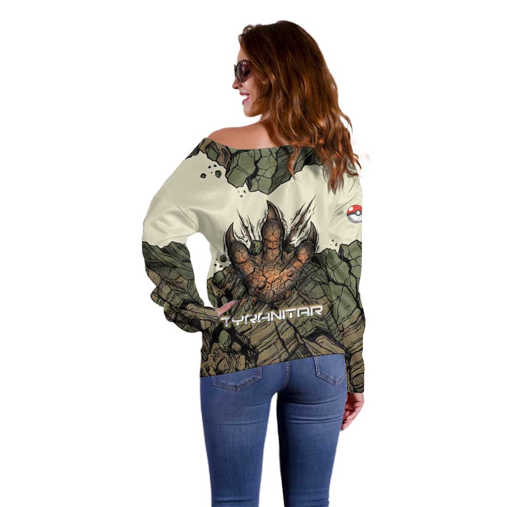 Tyranitar Rock Smash Off Shoulder Sweater Tyranitar’s Seismic Roar - Monster of the Mountains