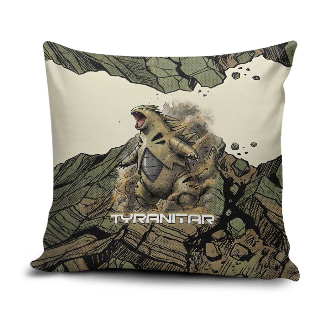 Tyranitar Rock Smash Pillow Cover Tyranitar’s Seismic Roar - Monster of the Mountains