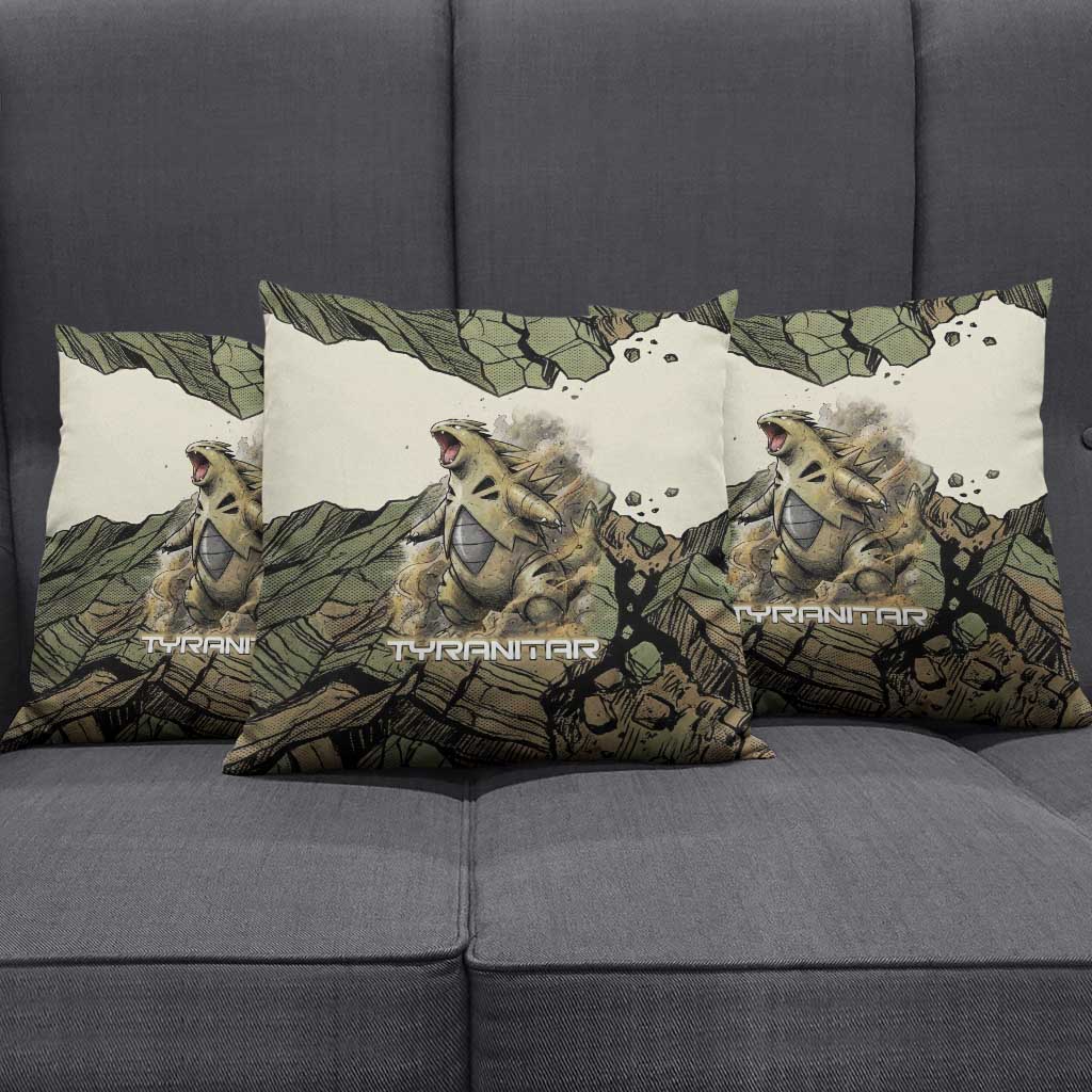 Tyranitar Rock Smash Pillow Cover Tyranitar’s Seismic Roar - Monster of the Mountains
