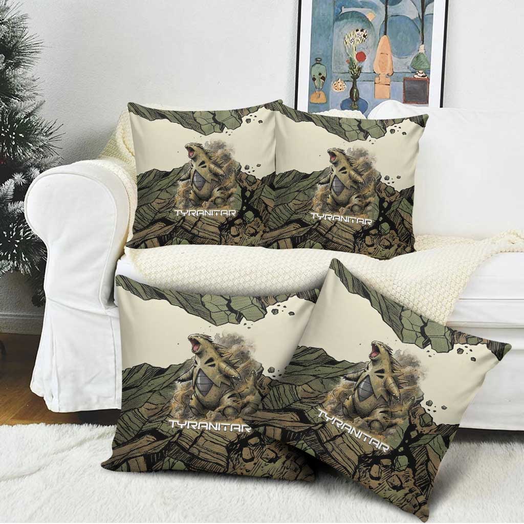 Tyranitar Rock Smash Pillow Cover Tyranitar’s Seismic Roar - Monster of the Mountains