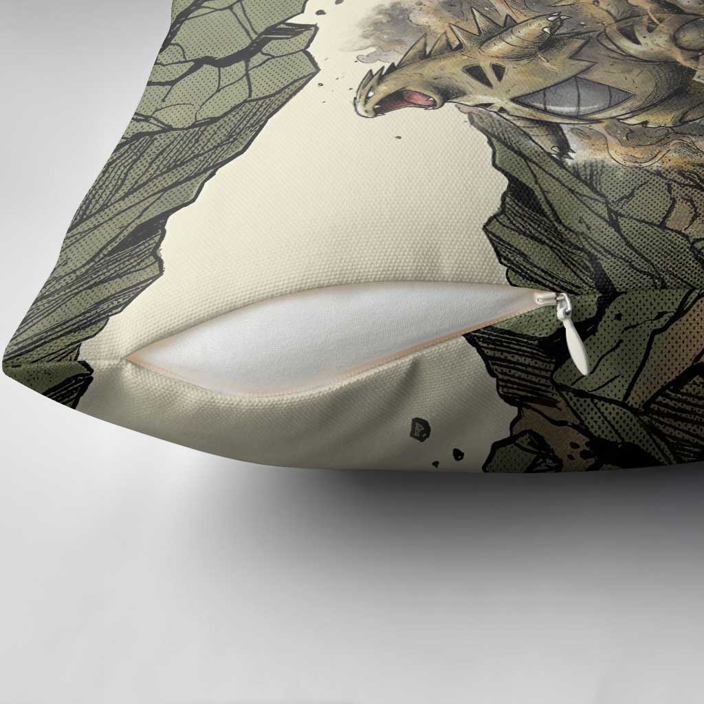 Tyranitar Rock Smash Pillow Cover Tyranitar’s Seismic Roar - Monster of the Mountains
