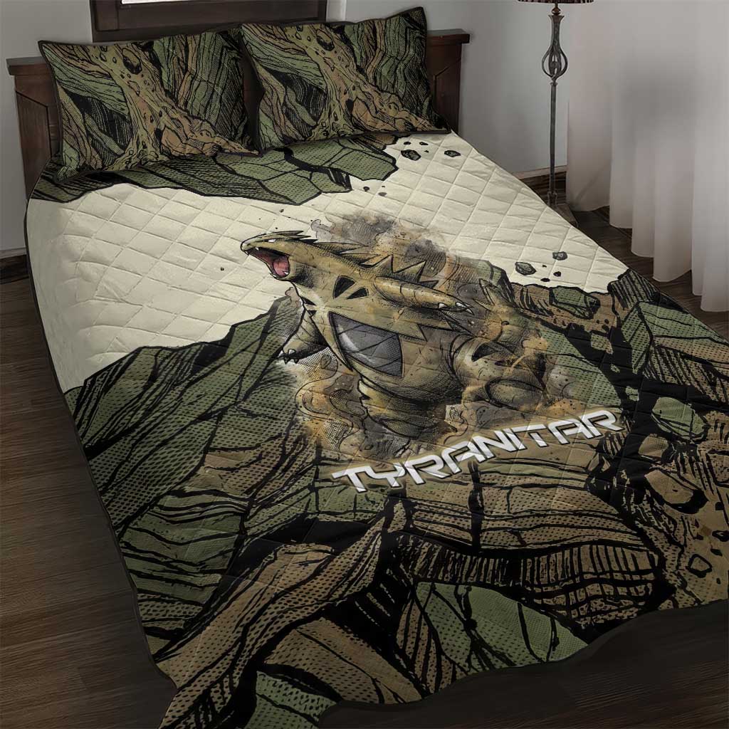 Tyranitar Rock Smash Quilt Bed Set Tyranitar’s Seismic Roar - Monster of the Mountains