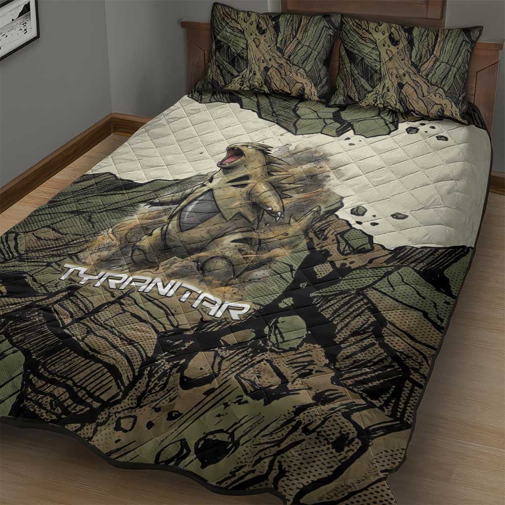 Tyranitar Rock Smash Quilt Bed Set Tyranitar’s Seismic Roar - Monster of the Mountains