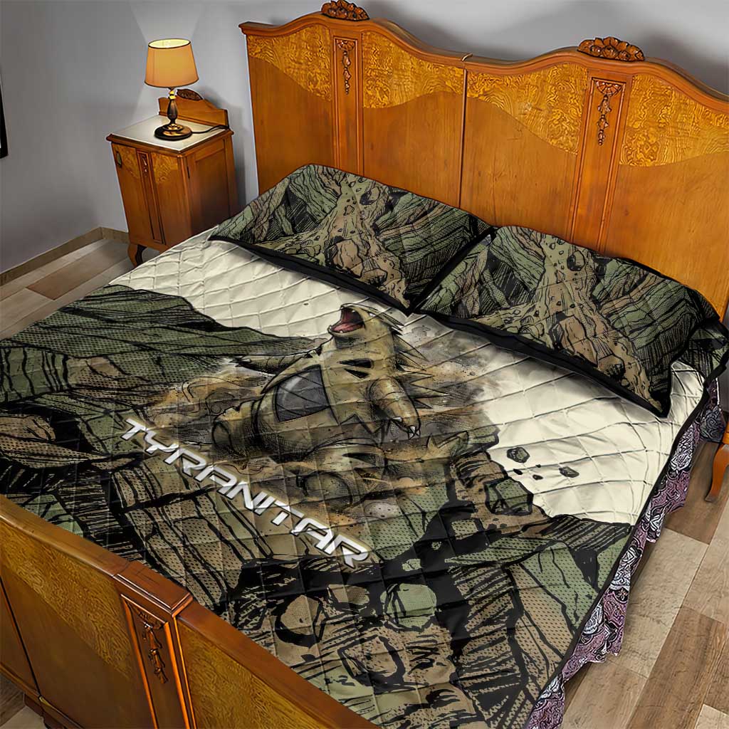 Tyranitar Rock Smash Quilt Bed Set Tyranitar’s Seismic Roar - Monster of the Mountains