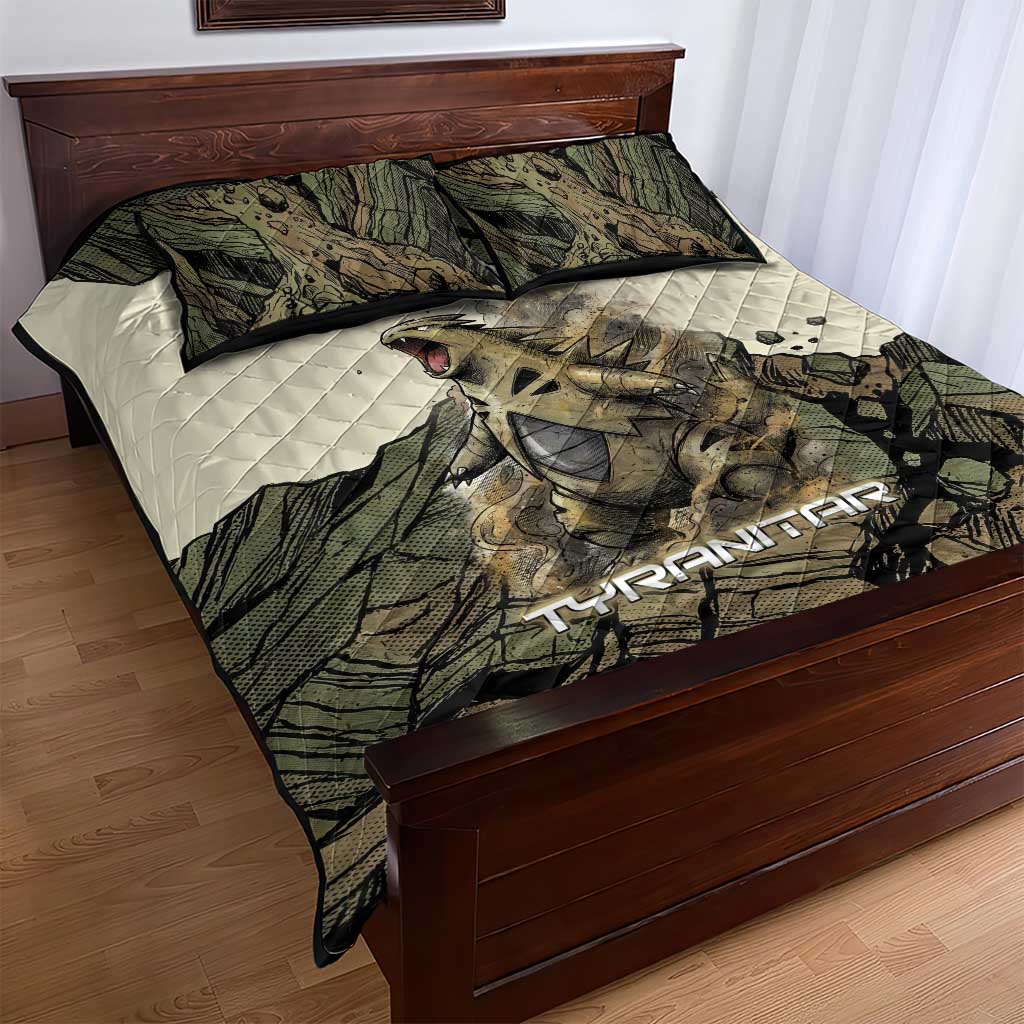 Tyranitar Rock Smash Quilt Bed Set Tyranitar’s Seismic Roar - Monster of the Mountains