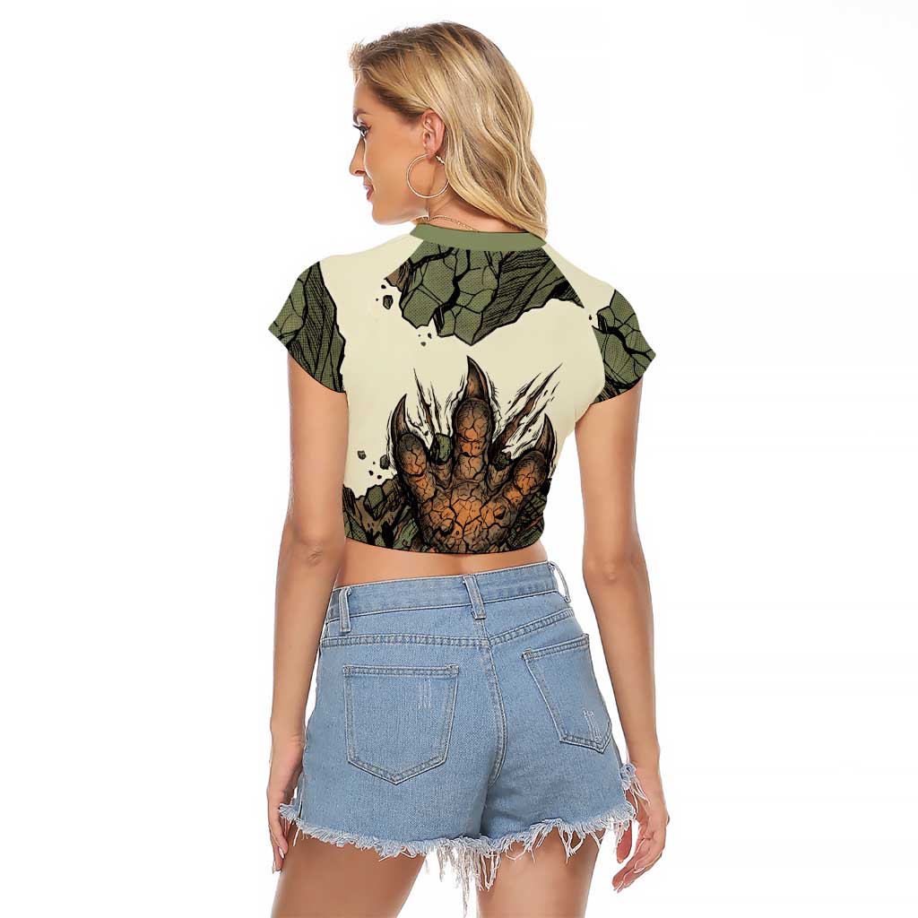 Tyranitar Rock Smash Raglan Cropped T Shirt Tyranitar’s Seismic Roar - Monster of the Mountains