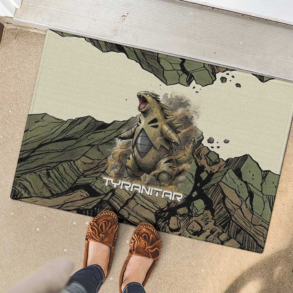 Tyranitar Rock Smash Rubber Doormat Tyranitar’s Seismic Roar - Monster of the Mountains