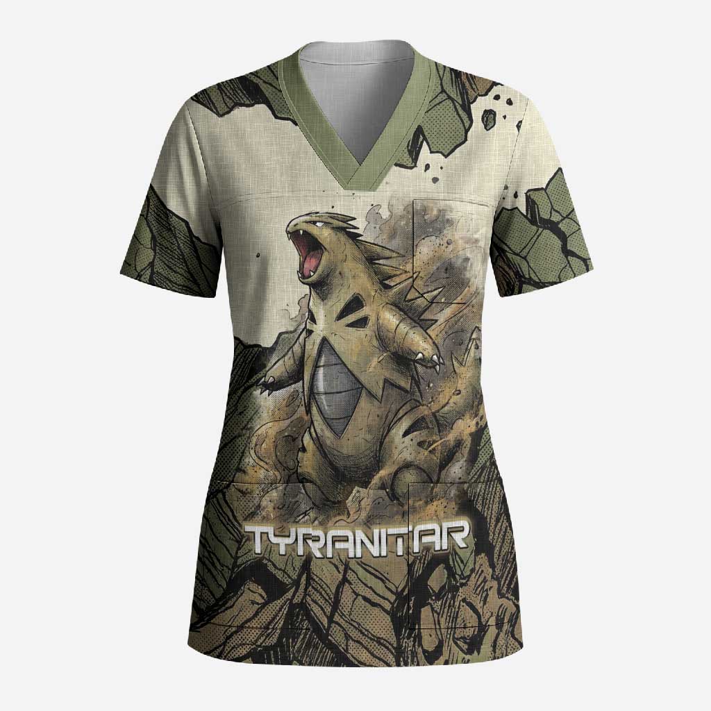 Tyranitar Rock Smash Scrub Top Tyranitar’s Seismic Roar - Monster of the Mountains