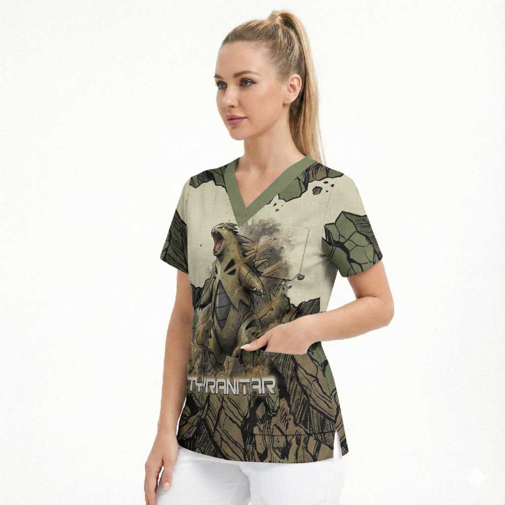 Tyranitar Rock Smash Scrub Top Tyranitar’s Seismic Roar - Monster of the Mountains