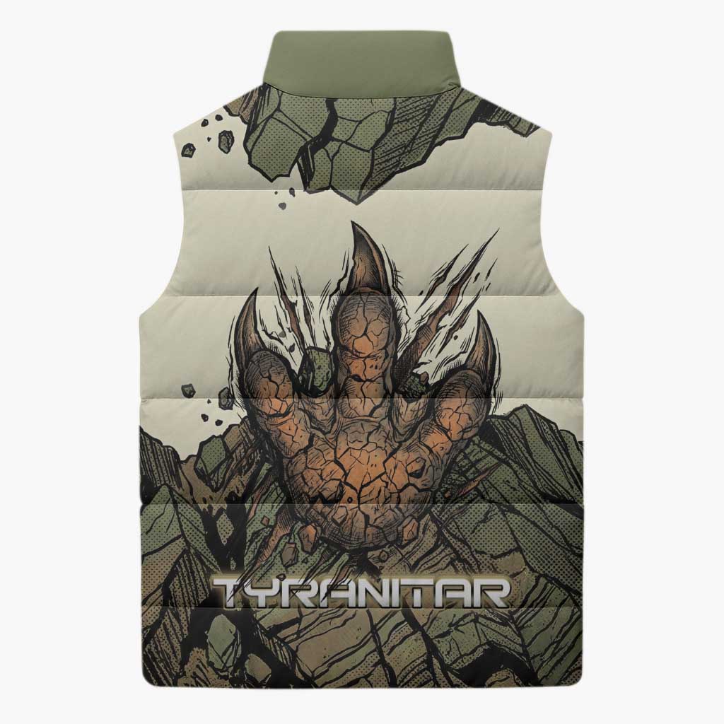 Tyranitar Rock Smash Sleeveless Puffer Jacket Tyranitar’s Seismic Roar - Monster of the Mountains