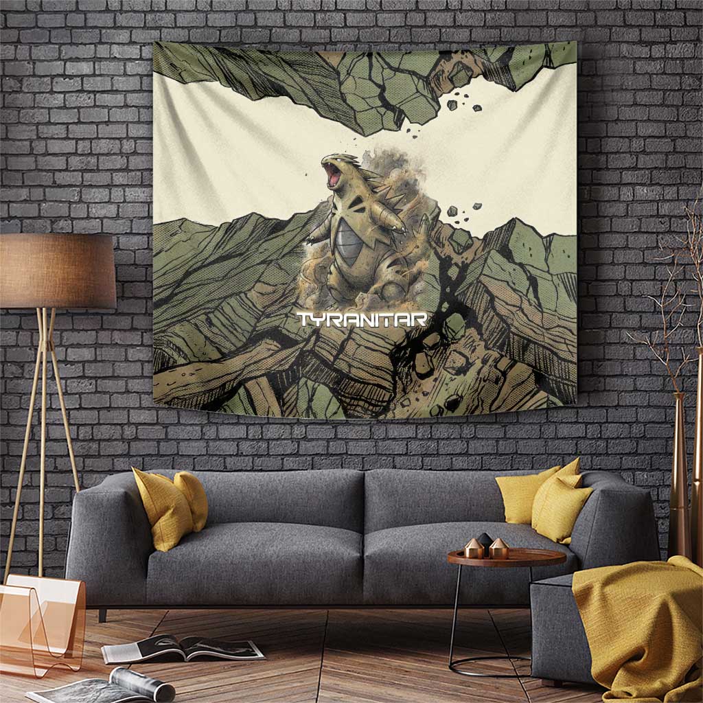 Tyranitar Rock Smash Tapestry Tyranitar’s Seismic Roar - Monster of the Mountains