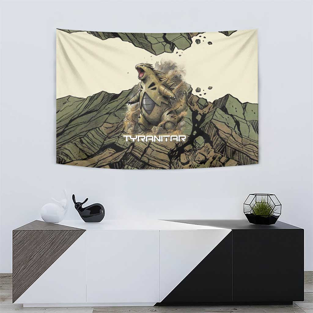 Tyranitar Rock Smash Tapestry Tyranitar’s Seismic Roar - Monster of the Mountains