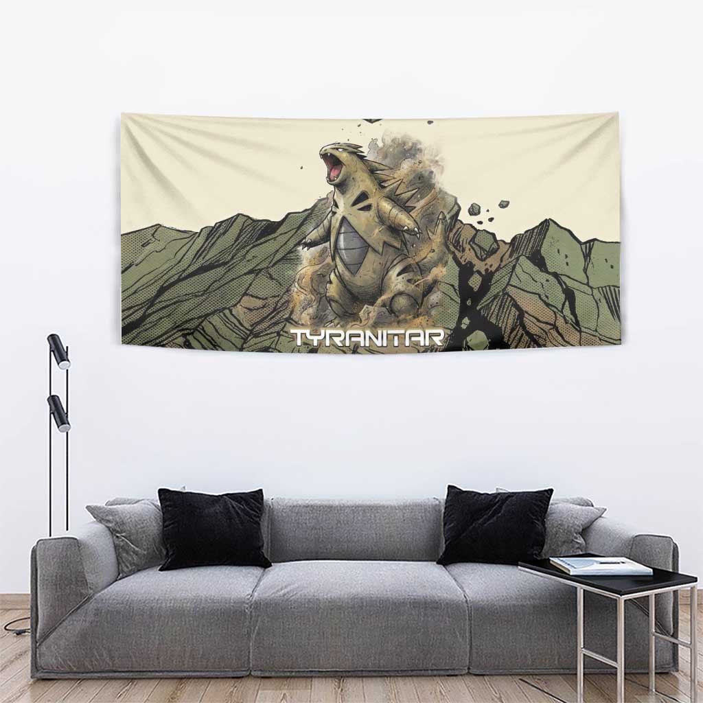 Tyranitar Rock Smash Tapestry Tyranitar’s Seismic Roar - Monster of the Mountains