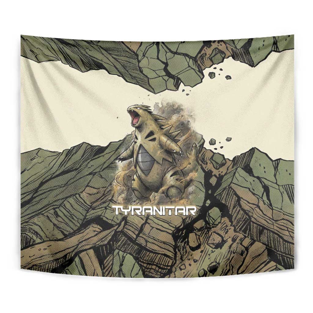 Tyranitar Rock Smash Tapestry Tyranitar’s Seismic Roar - Monster of the Mountains