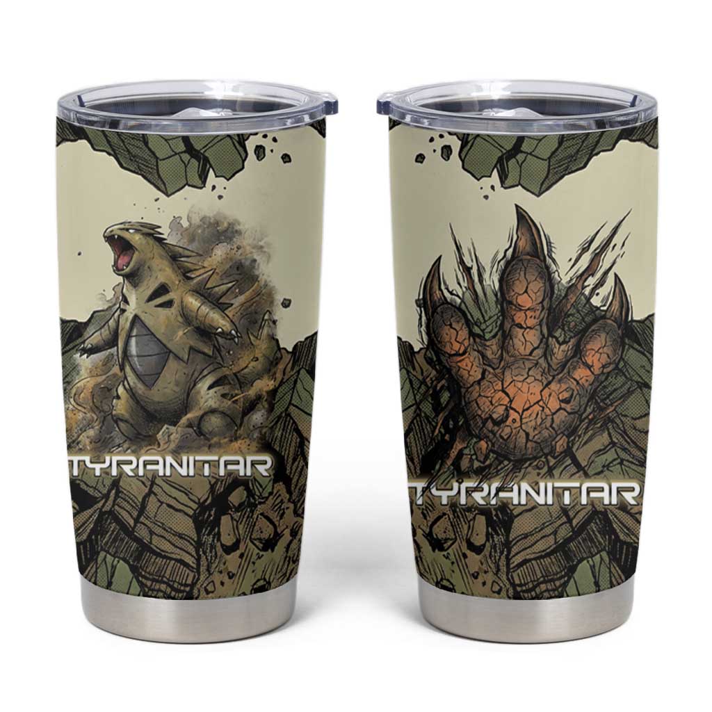 Tyranitar Rock Smash Tumbler Cup Tyranitar’s Seismic Roar - Monster of the Mountains