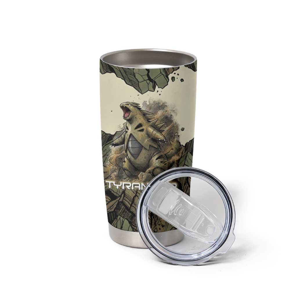 Tyranitar Rock Smash Tumbler Cup Tyranitar’s Seismic Roar - Monster of the Mountains
