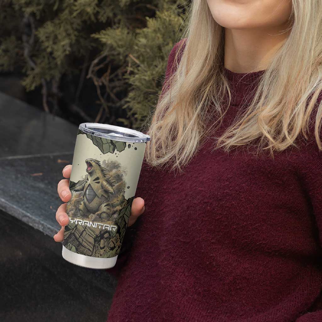 Tyranitar Rock Smash Tumbler Cup Tyranitar’s Seismic Roar - Monster of the Mountains